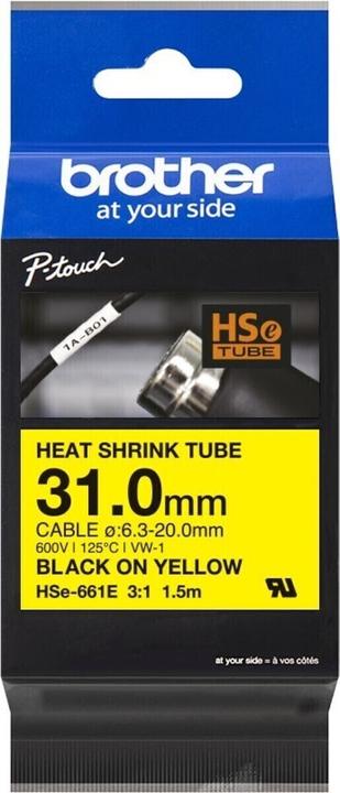 Brother Heat-Shrink-Tube schwarz/gelb (3.10 cm, Gelb)