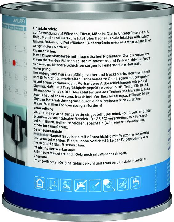 Produktbild Plid Magnetfarbe 2,25L Anthrazitgrau für ca. 4m²/ Magnet Farbe Magnetlack Magnetwand (Anthrazitgrau, 2.25 l)