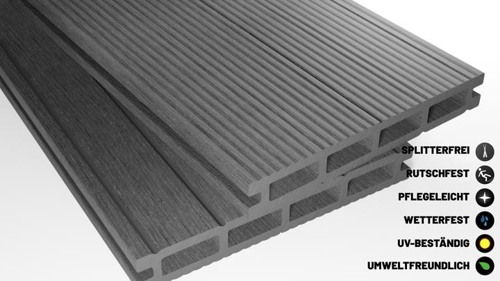 Produktbild ® 6m² Hellgrau WPC Terrassendielen Komplettset