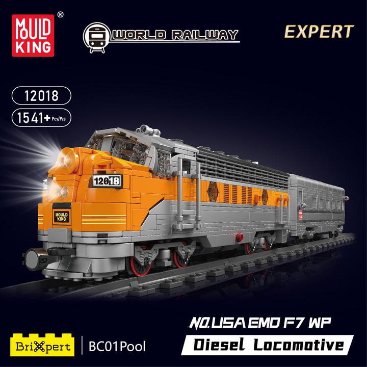 Actual product image Mould King USA EMD F7 WP diesel locomotive