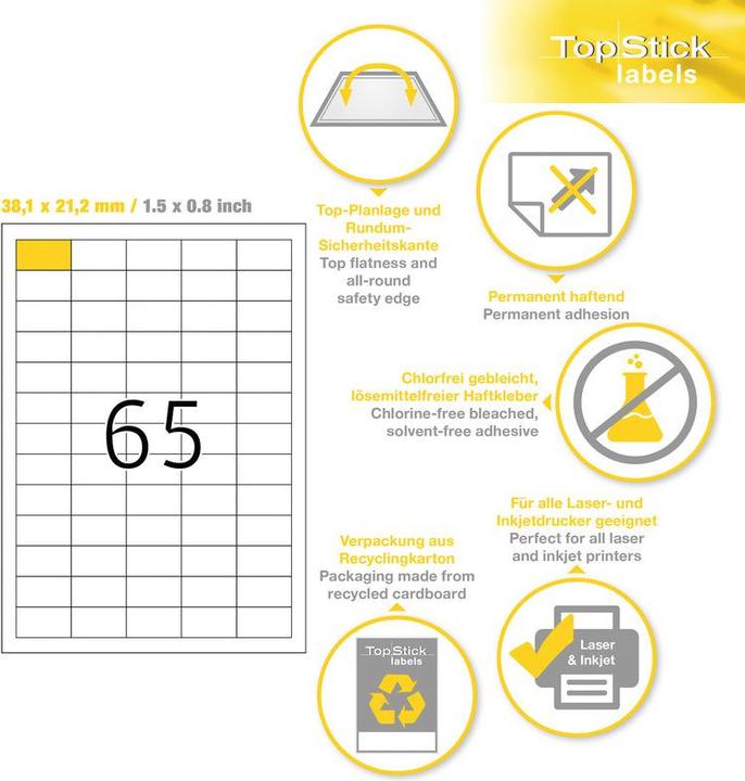 Produktbild TopStick HERMA Etiketten Universal