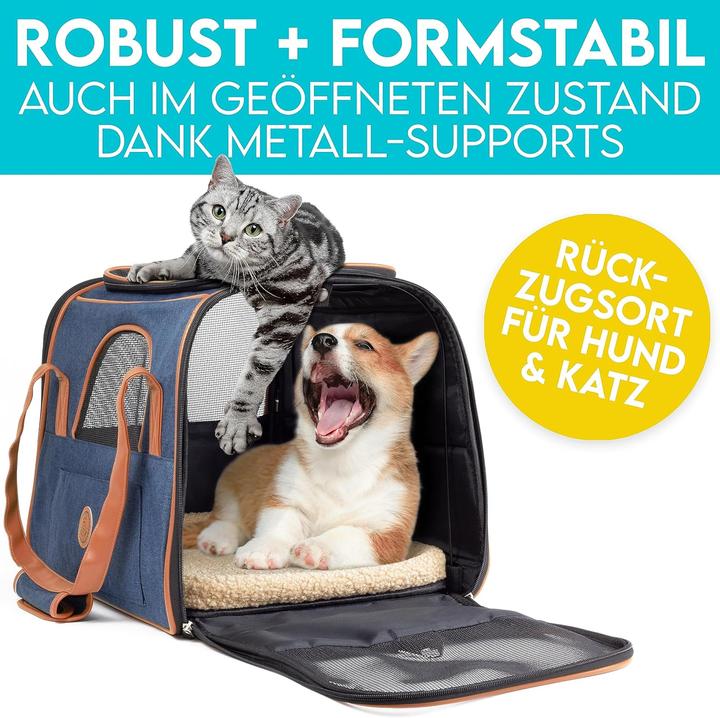 Produktbild Hund ist König Hundetasche (Hund, Reflektoren, Faltbar, Atmungsaktiv, Sicherheitsverschluss, Abschliessbar, Waschbar)
