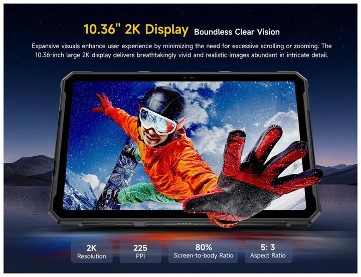 Actual product image Ulefone Armor Pad 4 Ultra 5G Tablet, 256GB, black (5G, 10.36", 256 GB, Black)