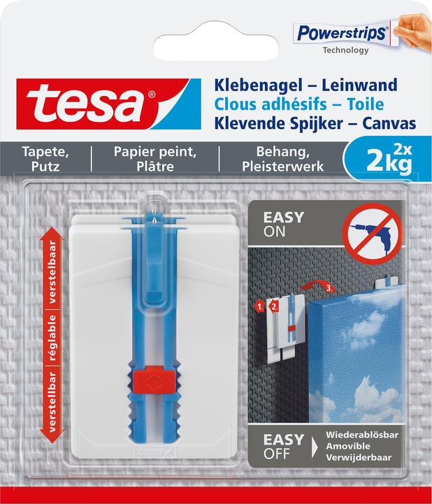 tesa Klebenagel für Tapete & Putz, ideal für Leinwand & Keilrahmen