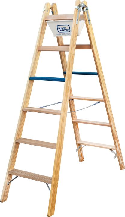 Productafbeelding Iller 2107-7 Houten traptreden ERGO Plus 2x7 (Trapladder)