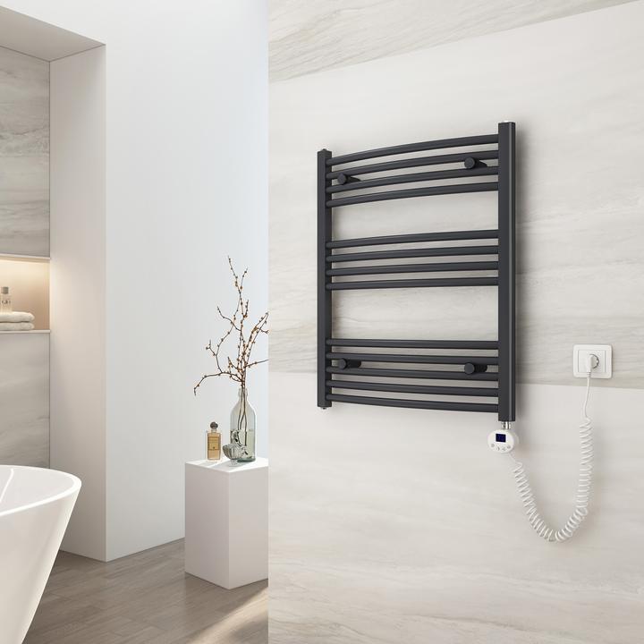 Produktbild Emke Elektrischer Badheizkörper, Badheizung Elektrisch, Anthrazit 75x60cm 300Watts (300 W)