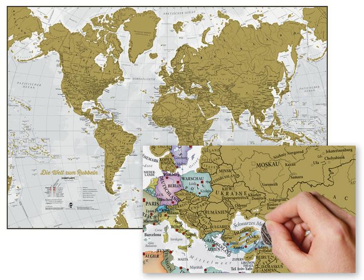 Maps International Die Welt zum Rubbeln. Scratch Map Deutsch