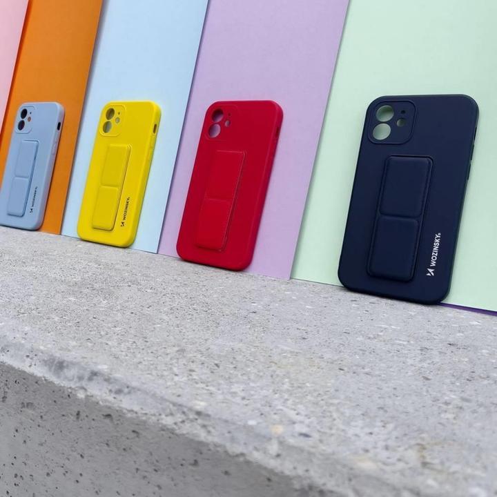 Actual product image Wozinsky Kickstand Case silicone case with stand for iPhone 12 Pro Max navy blue (Apple iPhone 12 Pro Max)