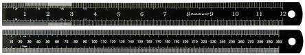 Produktbild Rs Pro Stahl Lineal, höhensicher, metrisch/zöllig 300mm x 25mm (30 cm)
