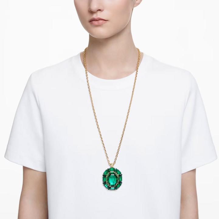 Actual product image Swarovski Millenia Necklace Various Cuts Green Gold (Metal with gold alloy coating, 80 cm)
