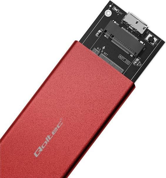 Actual product image Qoltec Aluminiowa Obudowa | Kieszeń na dysk M.2 SSD | SATA | NGFF | USB 3.0 | Super speed | 2TB | (M.2)