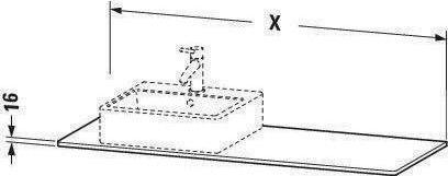 Actual product image Duravit Console XSQUARE 16x1400x550mm w Auss mttg sw high gloss