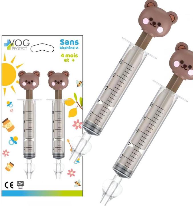 Actual product image Vog Protect Baby Bear nasal syringes x2