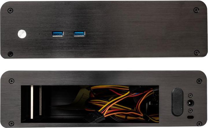 Actual product image Akasa Euler M Fanless Mini-ITX case, 80W power supply, OEM - black (Mini-ITX)
