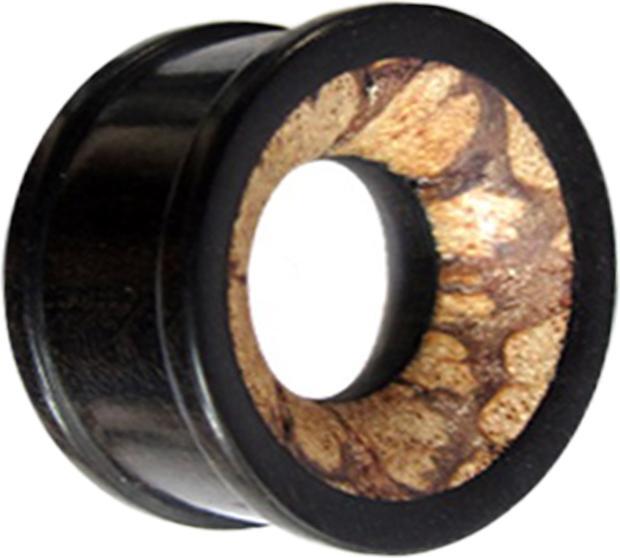 Produktbild Star Piercing Tunnel mit Antikholz Einlage aus Arang Holz (Organisch, ohne Messing)
