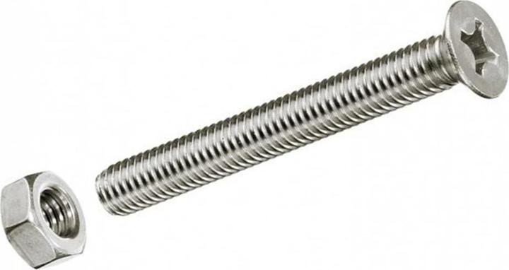 Produktbild Krafter Metrische Schrauben M 3 x 16 mm mit Muttern Edelstahl, 10 St (10 Schrauben pro Stück)