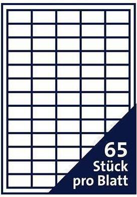 Actual product image Soennecken Label 5755 38x21,2mm white 6.500 pcs./pack.