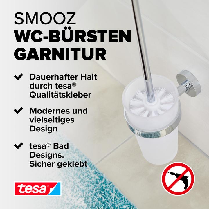 Image du produit tesa SMOOZ Ensemble brosse WC avec solution adhésive sans perçage