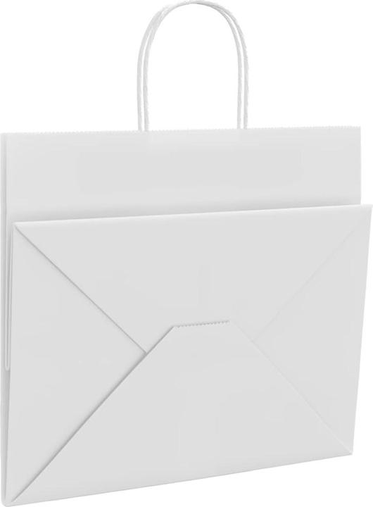Actual product image VidaXL Kraft paper bags 50 pcs. with handle white 32x22x28 cm paper bag (Gift bag, 50 x)