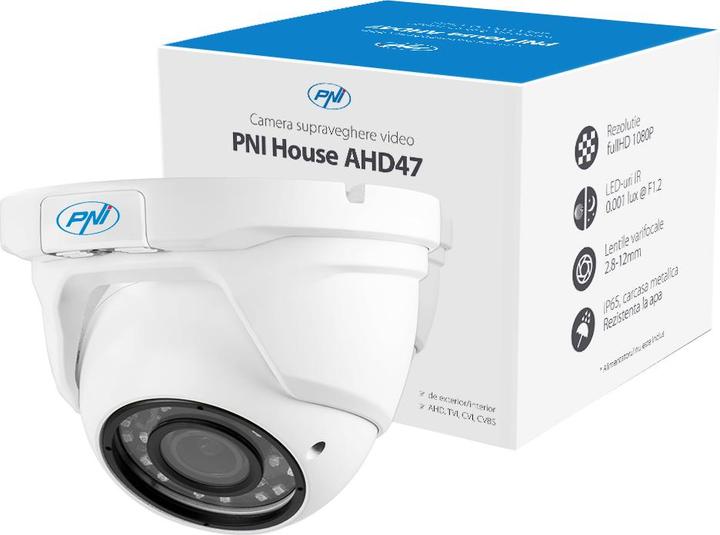 Actual product image PNI Video surveillance camera House AHD47 varifocal dome 2.8-12 mm 1080P 4 in 1 TVI CVI CVBS (1920 x 1080 Pixels)
