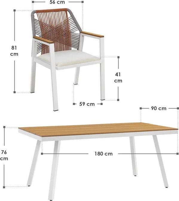 Image du produit Juskys Gartengarnitur Essgruppe Costa Rica (180 cm)