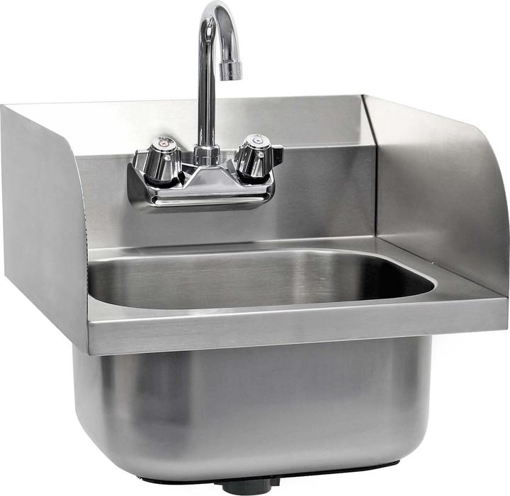 XPOtool Gastro Waschbecken Edelstahl Handwaschbecken quadratisch Spülbecken (398 mm, 420 mm)