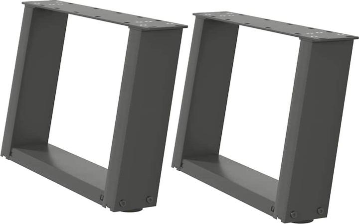 Actual product image VidaXL U-shaped coffee table legs 2 pcs. Anthracite 50x(30-31) cm steel table leg