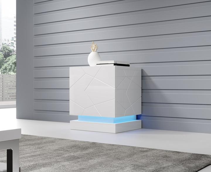 Actual product image Cama QIU bedside cabinet 2 pcs. 46x41 5x53 cm white glossy/white glossy
