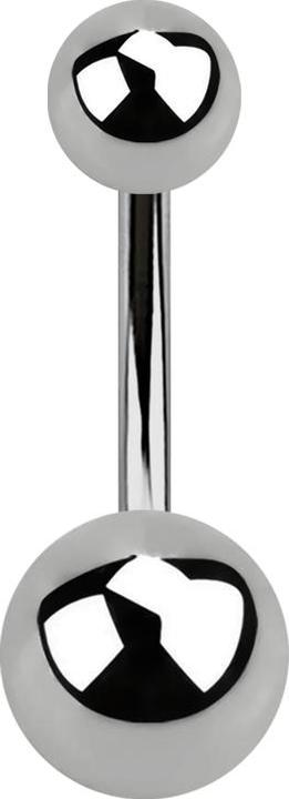Immagine prodotto Star Piercing Banane Innengewinde silber mit zwei Kugeln (senza ottone, Titanio G23)