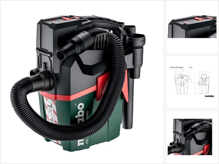 Image du produit Metabo AS 18 L PC Compact (Aspirateur eau et poussière)