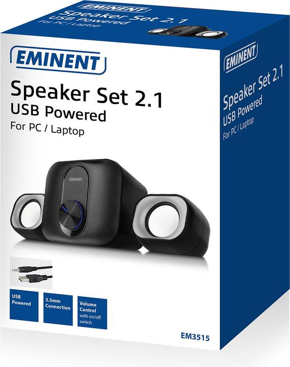 Produktbild Eminent 2.1 Stereo speaker set for PC and laptop, USB powered