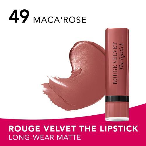 Actual product image Bourjois Rouge Velvet The Lipstick (49 Maca'Rose)