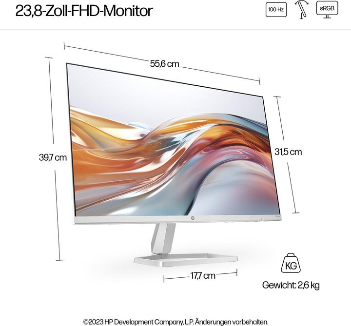 Produktbild HP 524sw 60,96cm 24Zoll IPS 1920x1082 16:9 5ms HDMI VGA (P) (1920 x 1080 Pixel, 23.80")