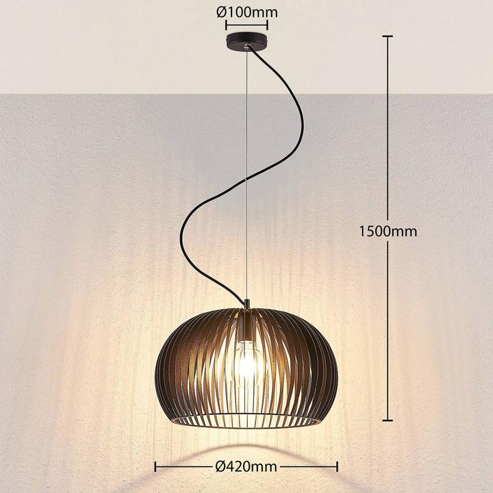 Actual product image Lindby Jusra 1 pendant light Black (E27)