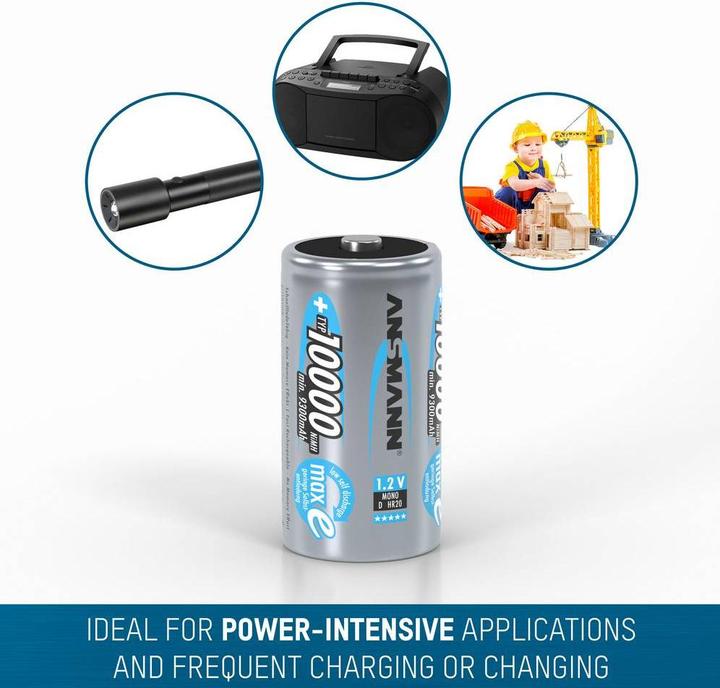 Produktbild Ansmann Mono D (2 Stk., D, 9300 mAh)