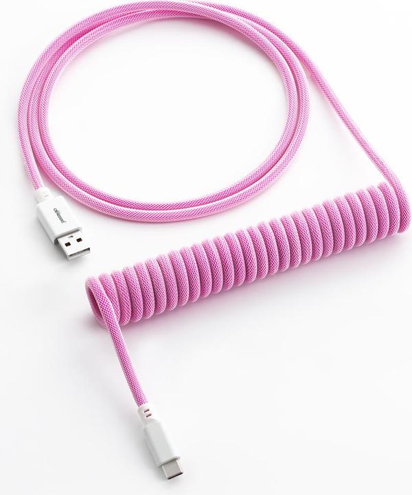 Produktbild CableMod Classic Coiled Keyboard Cable USB-C zu USB Typ A, Strawberry Cream (1.50 m, USB 2.0)