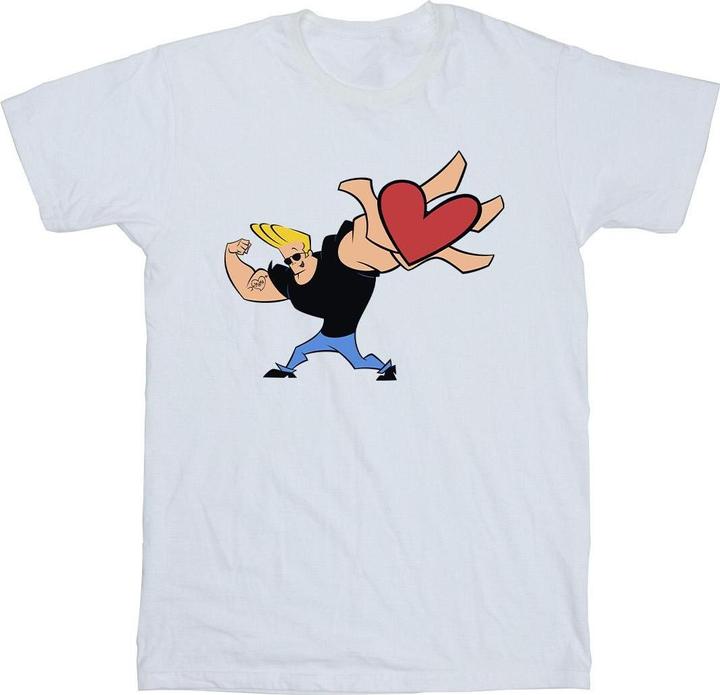 Actual product image Johnny Bravo Mens Heart Present T-Shirt (XXL)