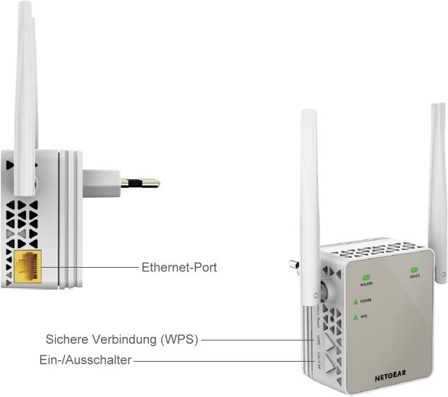 Produktbild Netgear Ex6120-100pes (866 Mbit/s, 300 Mbit/s)