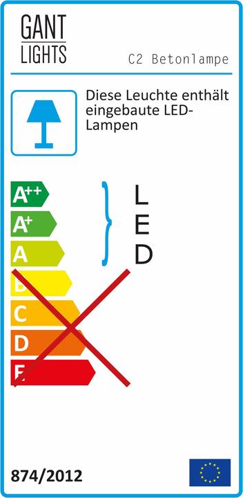 Energy Label Gant Lights Concrete Cold Touch (2100 lm)