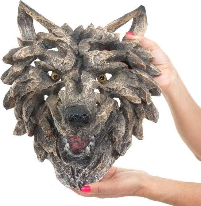 Produktbild Mendler Deko Schädel HWC-H41, Polyresin Indoor Outdoor - Wolfskopf 32cm