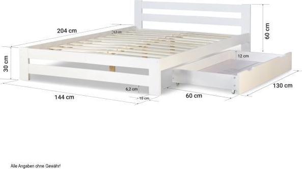 Image du produit Homestyle4u Lit en bois (140 x 200)