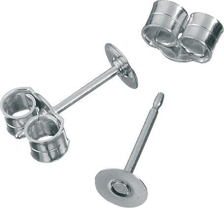 Produktbild Pracht Ohrstecker mit Platte, 925 Sterling-Silber, Ø 4mm, 2Stk. (Sterling-Silber)