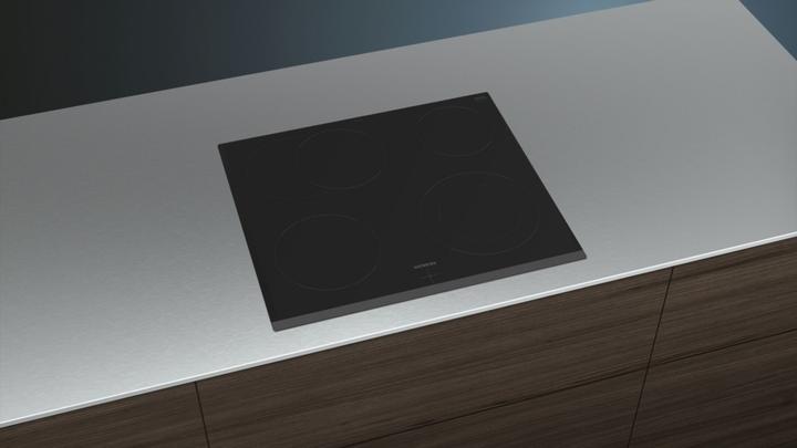 Produktbild Siemens iQ300, Elektro-Kochfeld, 60 cm, herdgesteuert, Schwarz, Rahmenlos aufliegend, EA631GNA1E