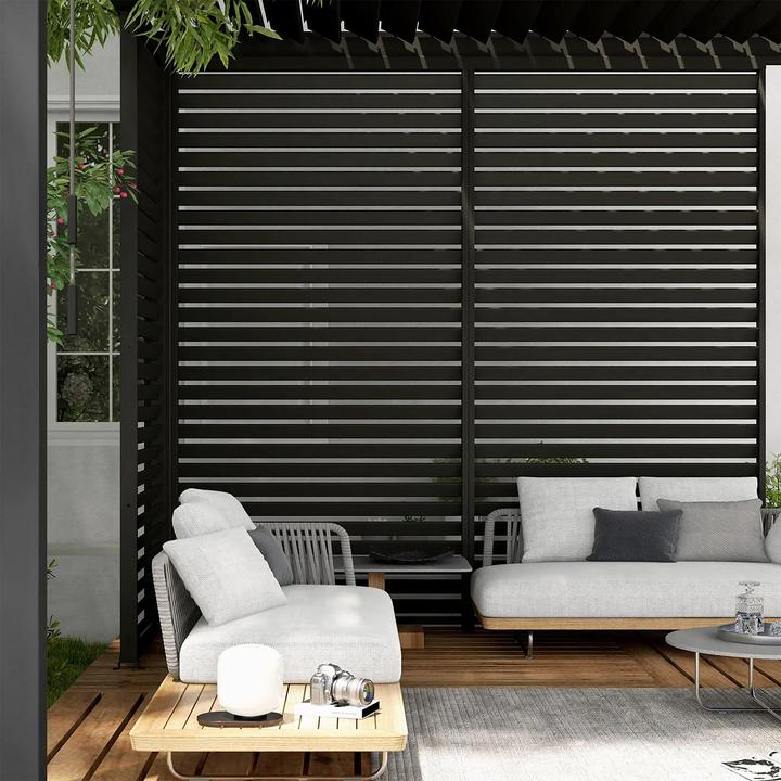 Produktbild Leco Wand 93 cm zur Lamellenpergola DELUXE anthrazit (93 cm, 93 cm)