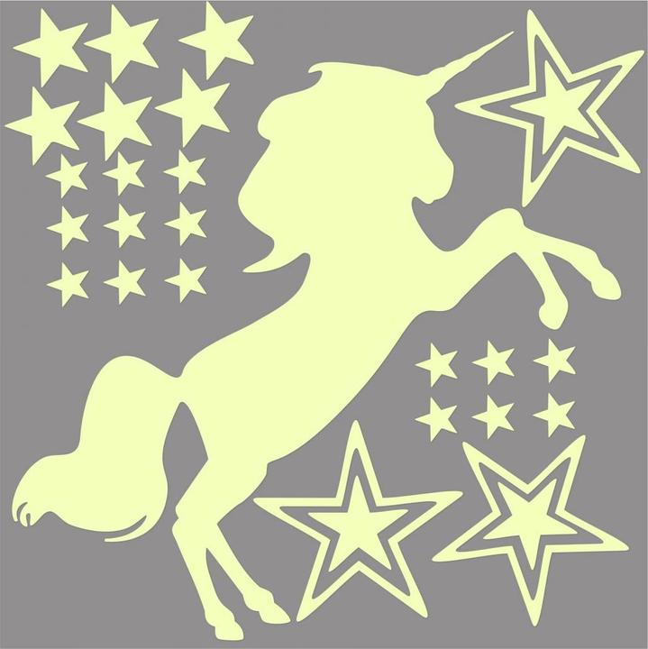 Actual product image Trenddeko Luminous sticker unicorn (21 x 21 cm)
