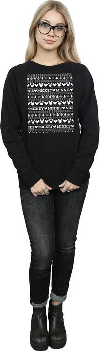 Actual product image Disney Womens/Ladies Mickey And Minnie Christmas Fair Isle Sweatshirt (M)