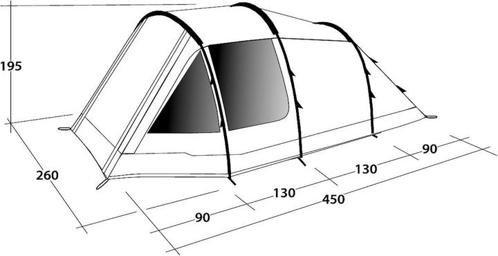 Image du produit Outwell Dash 4 (Tente tunnel, 9.80 kg, 4 personnes)