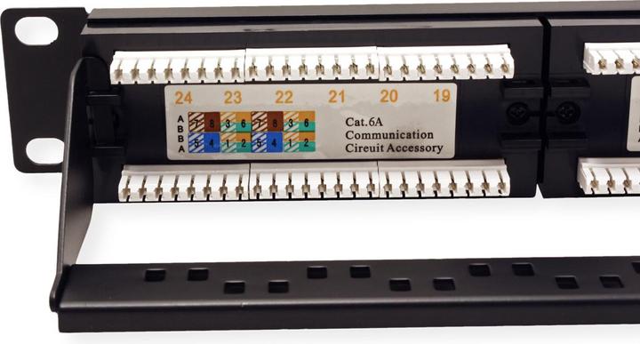 Actual product image Value Cat.6A 19/" patch panel, 24 P, unshielded, black