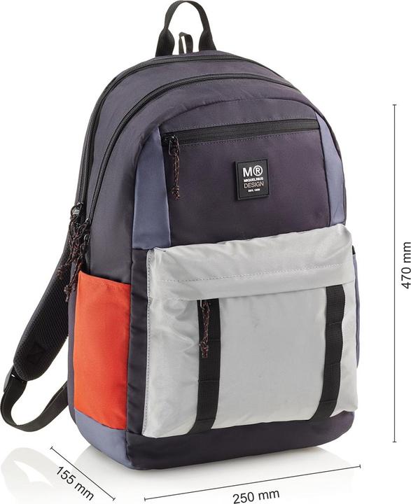 Produktbild Miquelrius Rucksack Triple Amsterdam Recy 28l 3 Fächern blau (28 l)