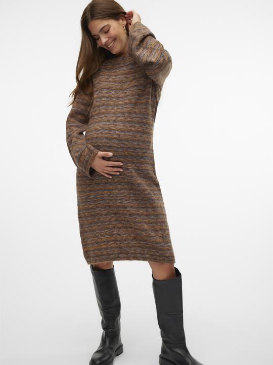 Image du produit Mamalicious Coupe normale Haut fermé Poignets élastiques Manches ballon Robe courte Robe en tricot (XL)